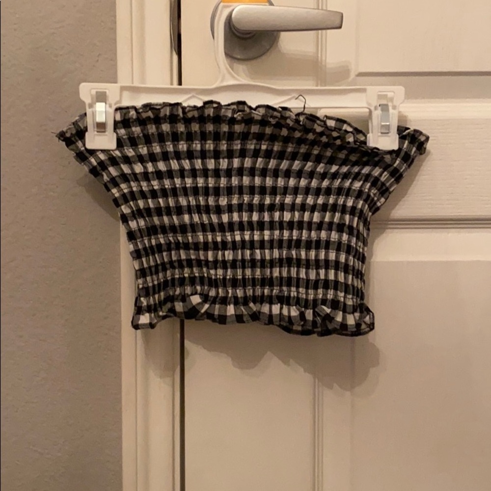 Checkered Print Tube top